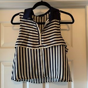 Striped Cropped Blouse